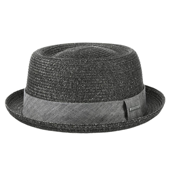 Stetson Robstown Straw Toyo Pork Pie Hat Grey