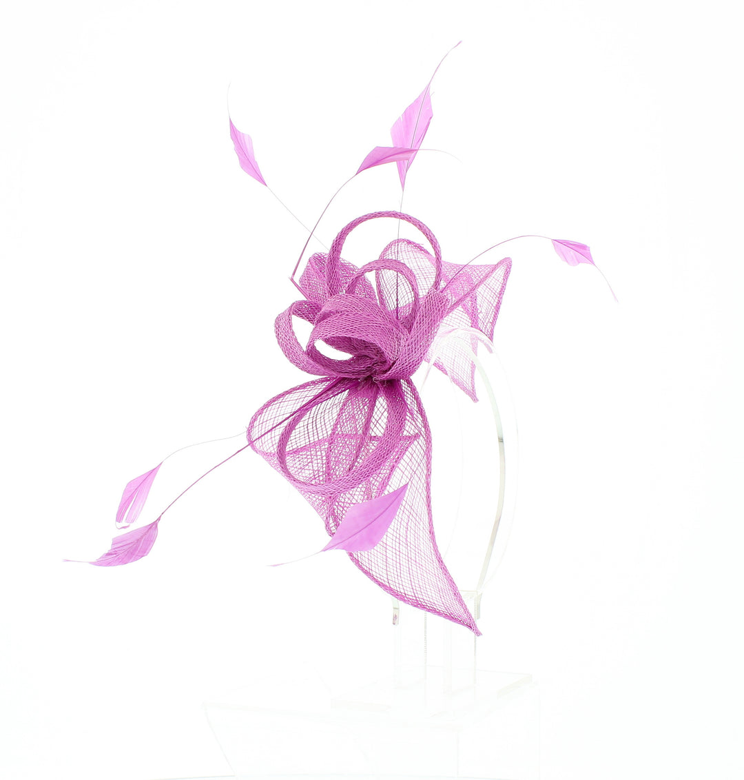 Orchid Sinamay & Feather Headband Fascinator, from Failsworth