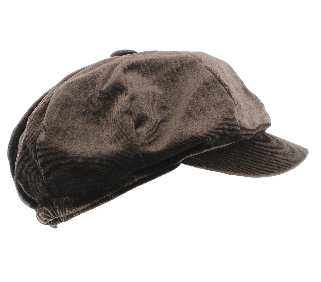 Brown Brushed Soft Feel Bakerboy Cap from Whiteley