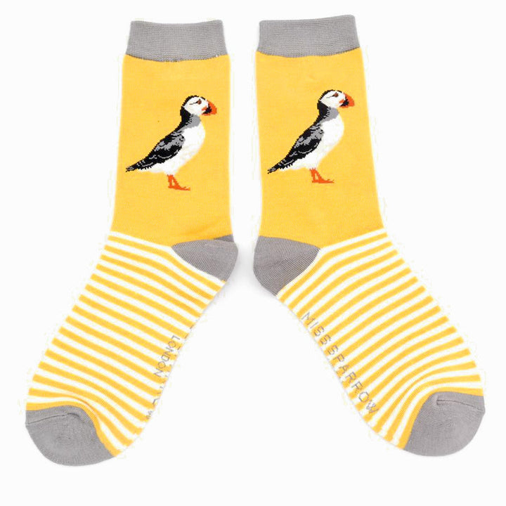 Miss Sparrow Bamboo Socks Puffin (Yellow)