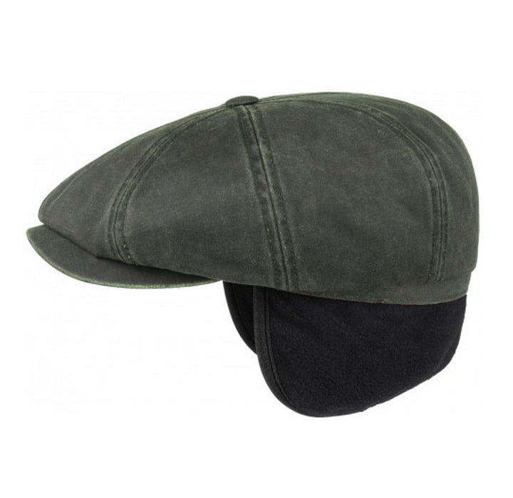 Stetson Hatteras Cotton Cap With Ear Flaps In Olive