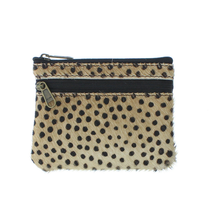 Recycled Leather Small Coin Purse Animal Print