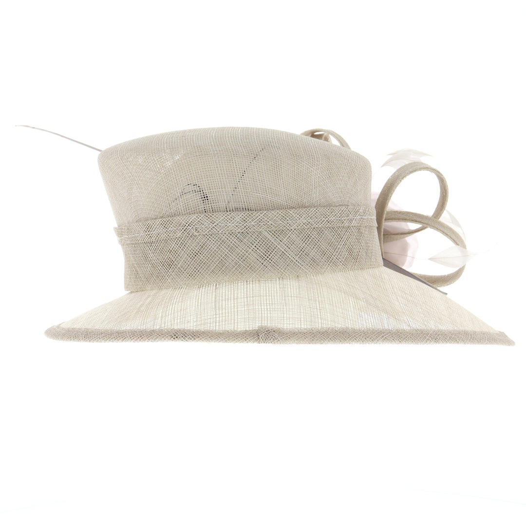Maddox Angled Brim Wedding Hat Metallic Almond (087)