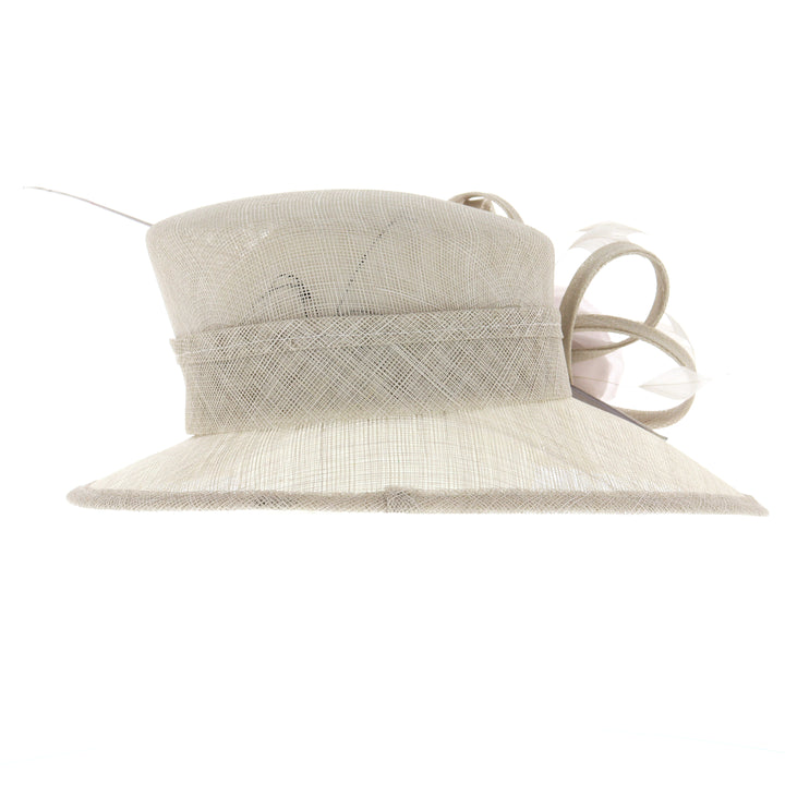 Maddox Angled Brim Wedding Hat Metallic Almond (087)