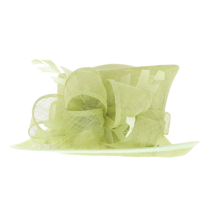 Apple Green Small Brim Victoria Sinamay Hat, from Elegance by Boardmans