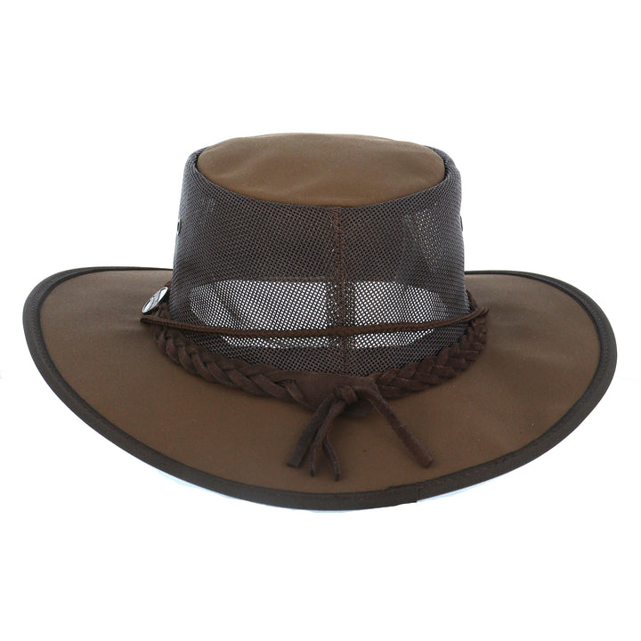 Barmah Canvas Drover Airflow Hat In Brown
