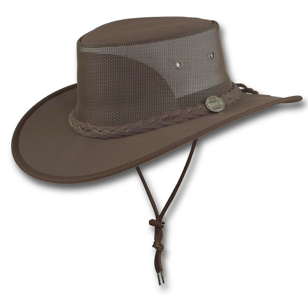 Barmah Canvas Drover Airflow Hat In Brown