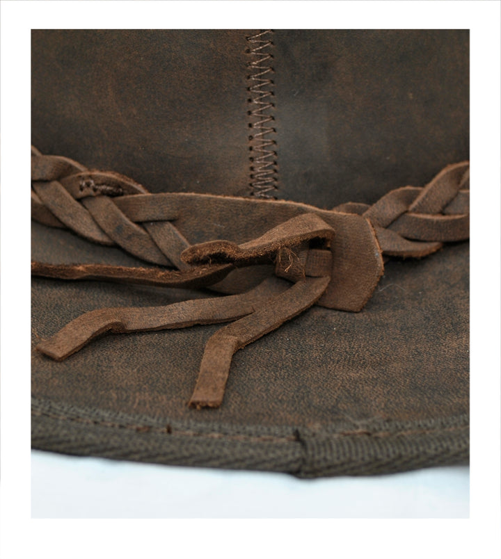 Barmah Foldaway Aussie Bronco Leather Hat 1060 In Brown