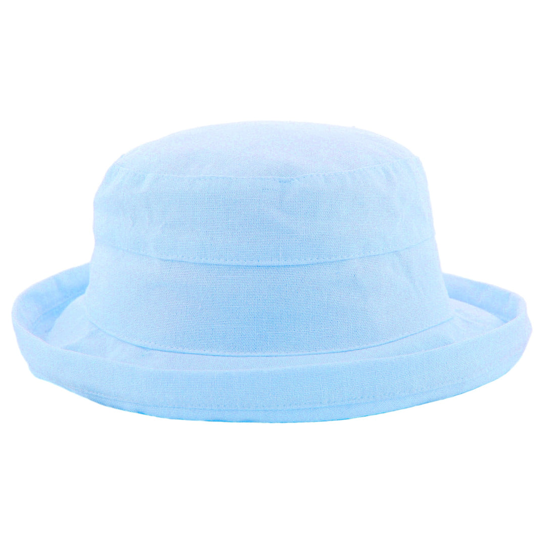 Blue Women's Linen & Cotton Small Brim Sun Hat