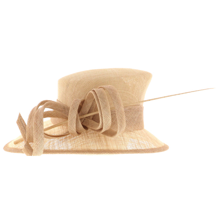 Maddox Wide Brim Angled Wedding Hat Champagne (050)