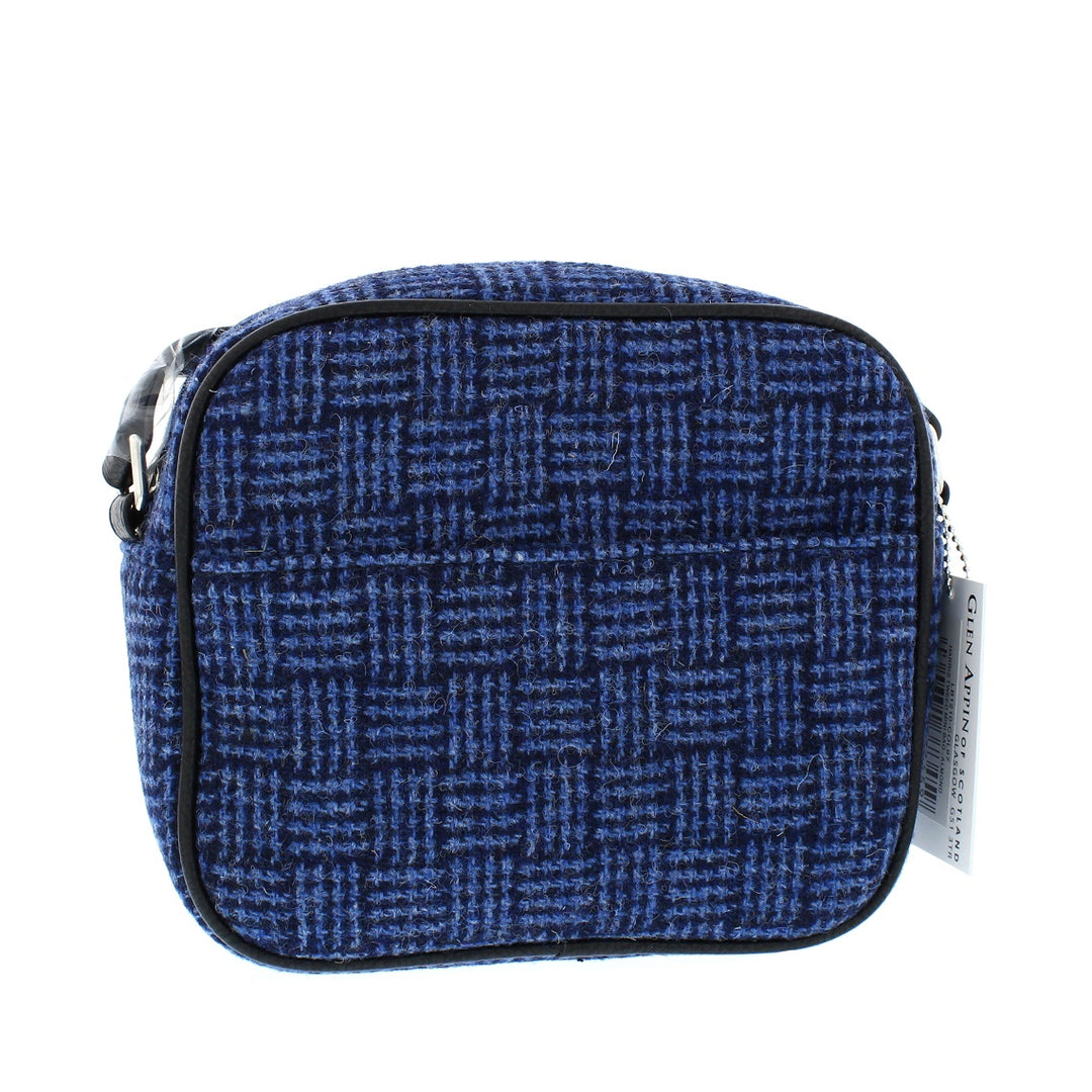 Glen Appin Harris Tweed Almond Mini Handbag Blue Weave