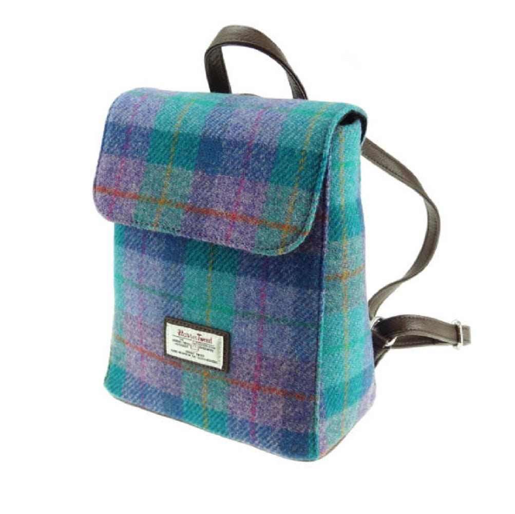 Glen Appin Harris Tweed Tummel Backpack Turquoise