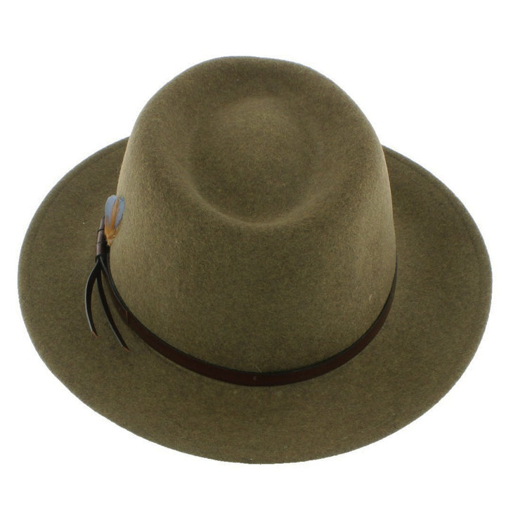 Curzon Classics Kent Olive 100% Wool Fedora Hat