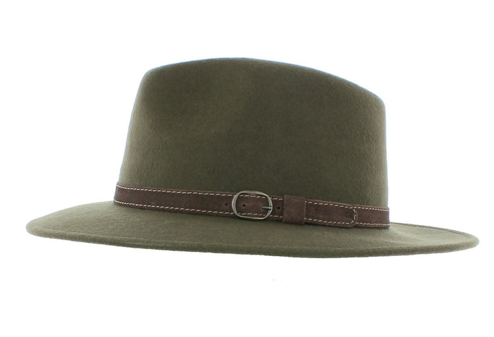 Curzon Classics Epsom Olive 100% Wool Fedora Hat