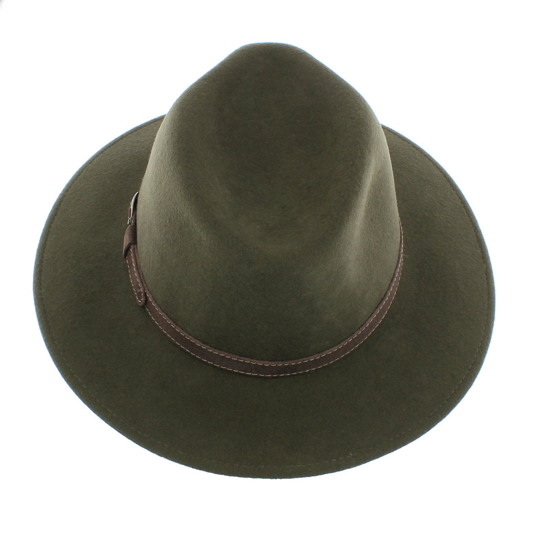 Curzon Classics Epsom Olive 100% Wool Fedora Hat