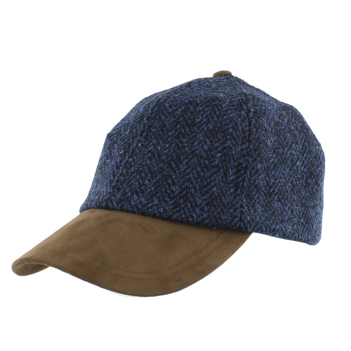 Failsworth Harris Tweed Blue Baseball Cap (3302 Pattern)