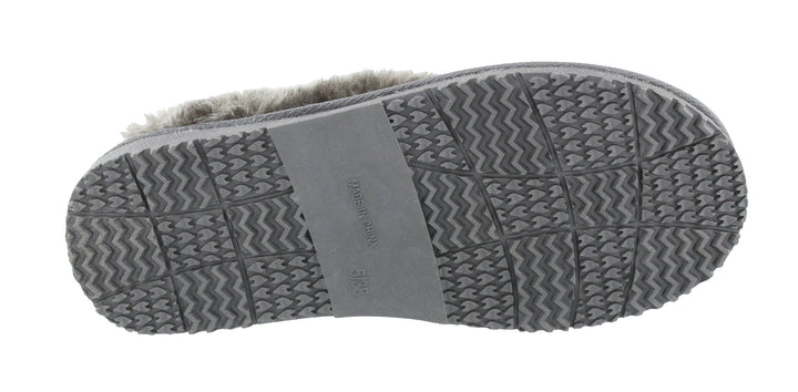 Fur Lined Memory Foam Mules Slippers In Grey