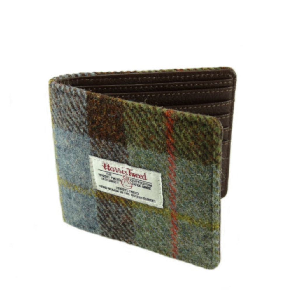 Glen Appin Harris Tweed Bi fold Wallet Gunn Tartan The Hat Company