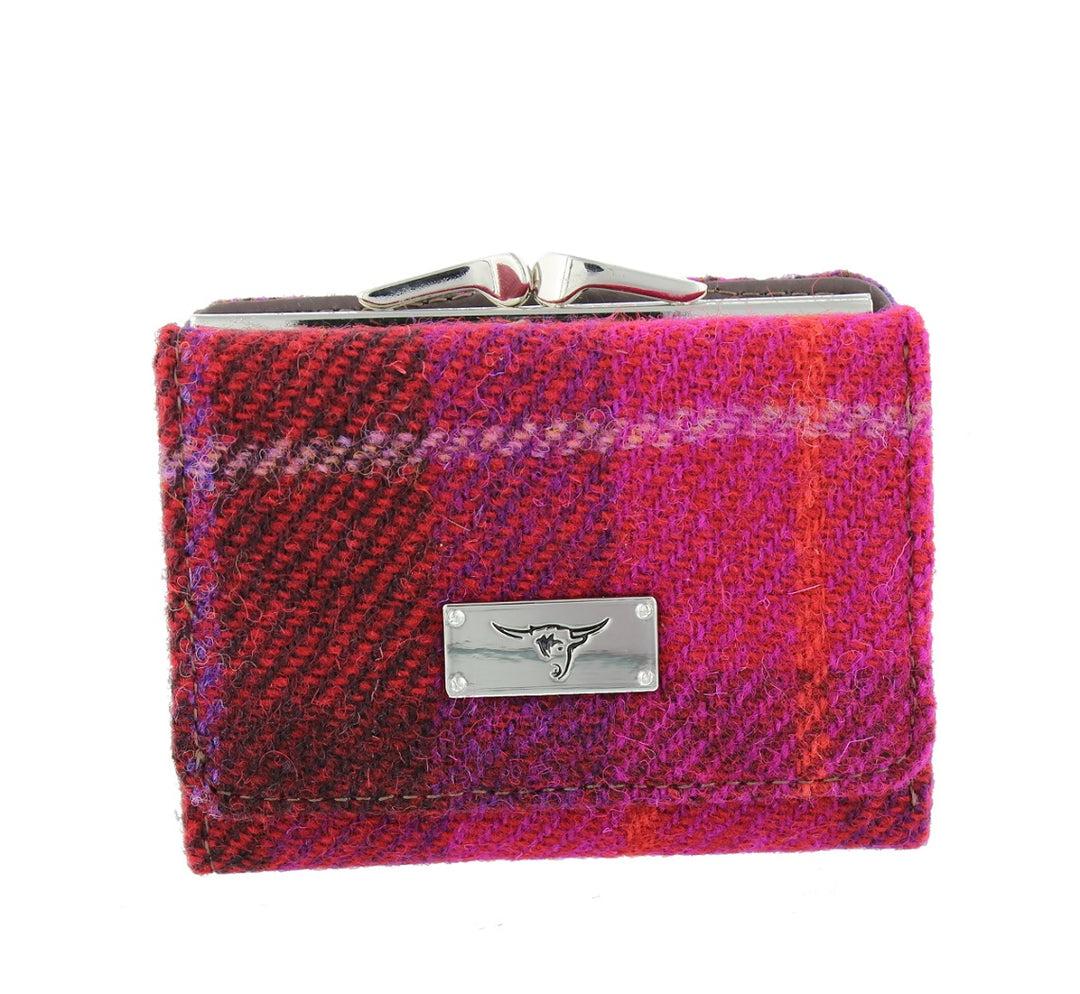 Glen Appin Harris Tweed Ladies Unst Small Clasp Purse Pink