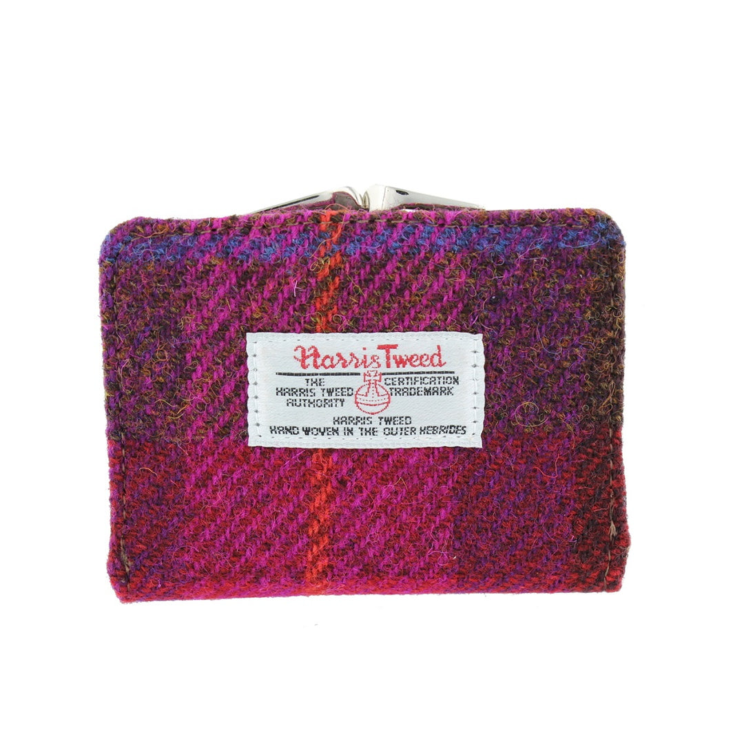 Glen Appin Harris Tweed Ladies Unst Small Clasp Purse Pink