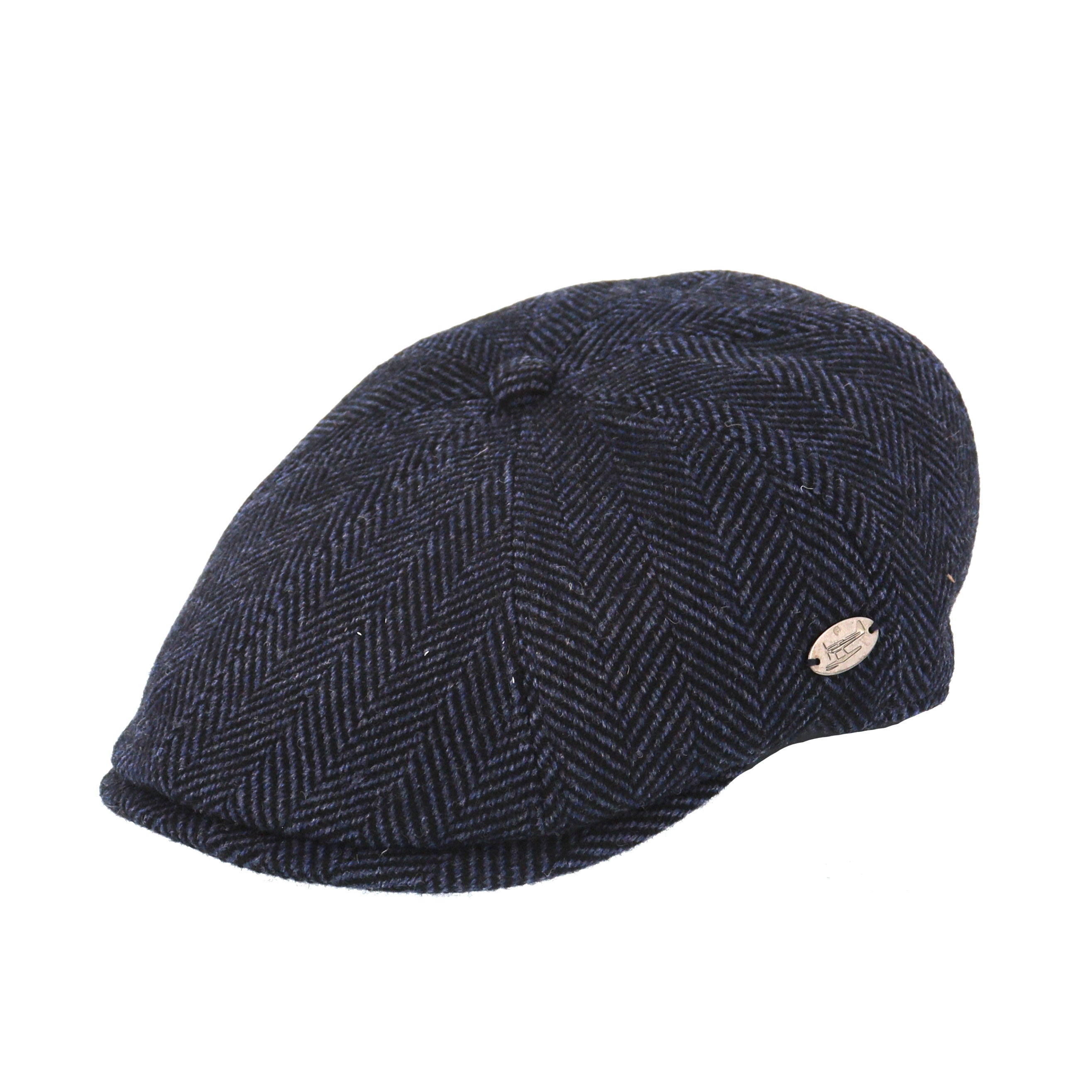 Blue Herringbone Wool Bakerboy Cap from Whiteley (M108) – The Hat Company