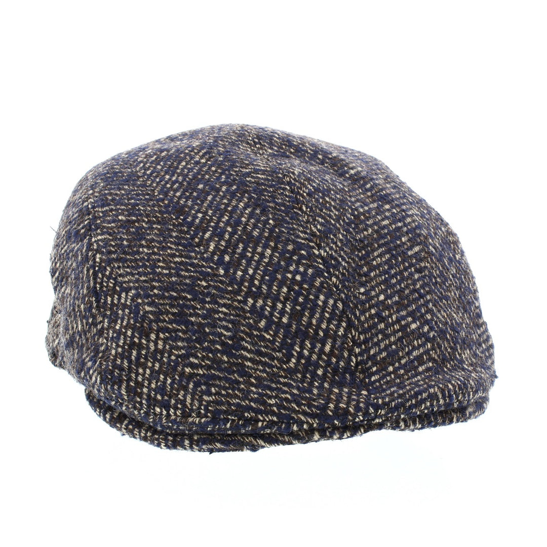Whiteley Fleck Duckbill Flat Cap In Navy (M87)