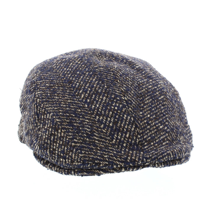 Whiteley Fleck Duckbill Flat Cap In Navy (M87)