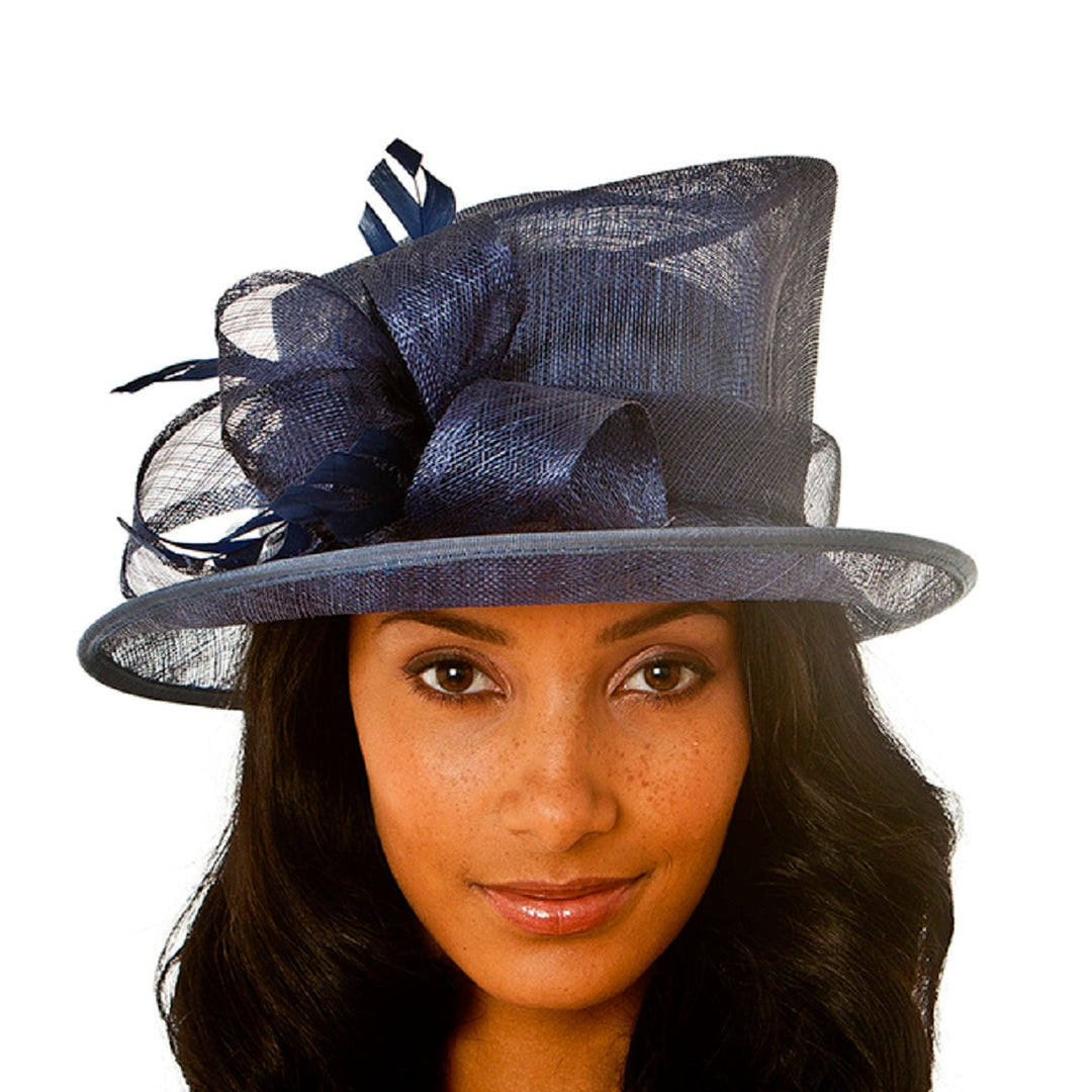 Black Small Brim Victoria Sinamay Hat, from Elegance by Boardmans