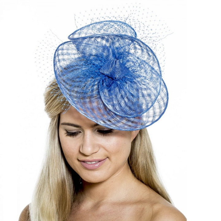 Navy Blue Kali Medium Disc Fascinator, from Elegance Boardmans