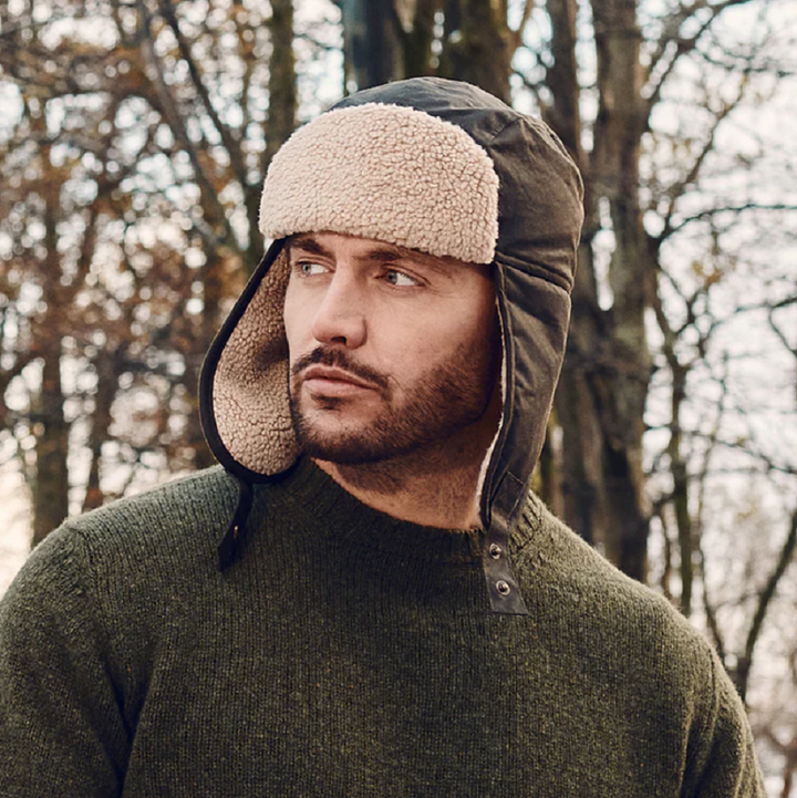Failsworth Waxed Cotton Trapper Hat Olive