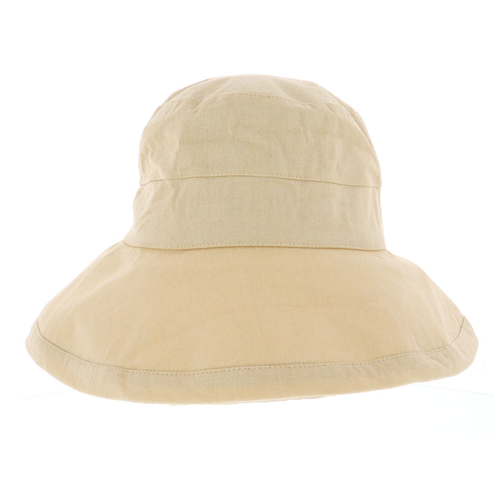 Ladies Wide Brim Linen & Cotton Sun Hat