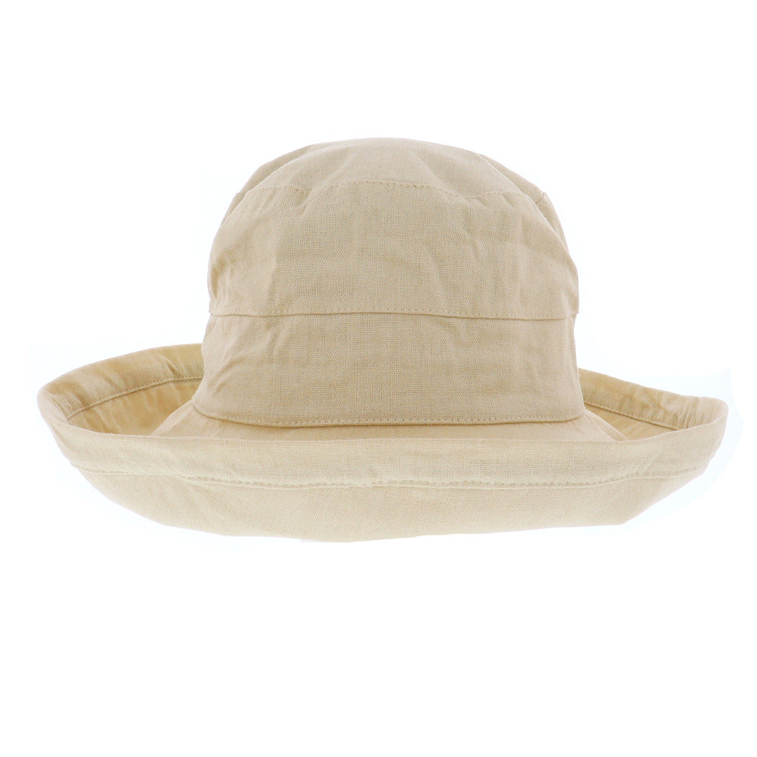 Ladies Wide Brim Linen & Cotton Sun Hat