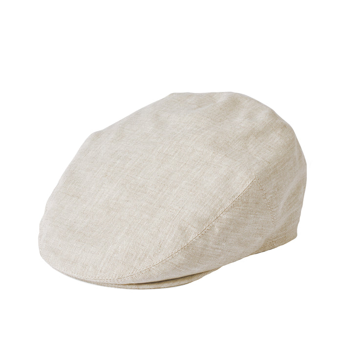 Failsworth Irish Linen Natural Flat Cap