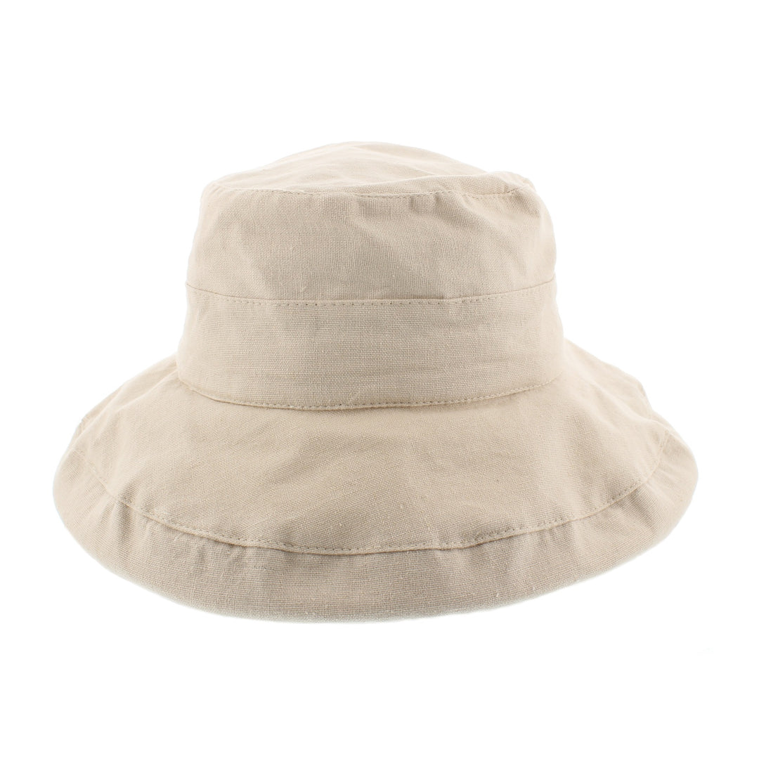Ladies Wide Brim Linen & Cotton Sun Hat