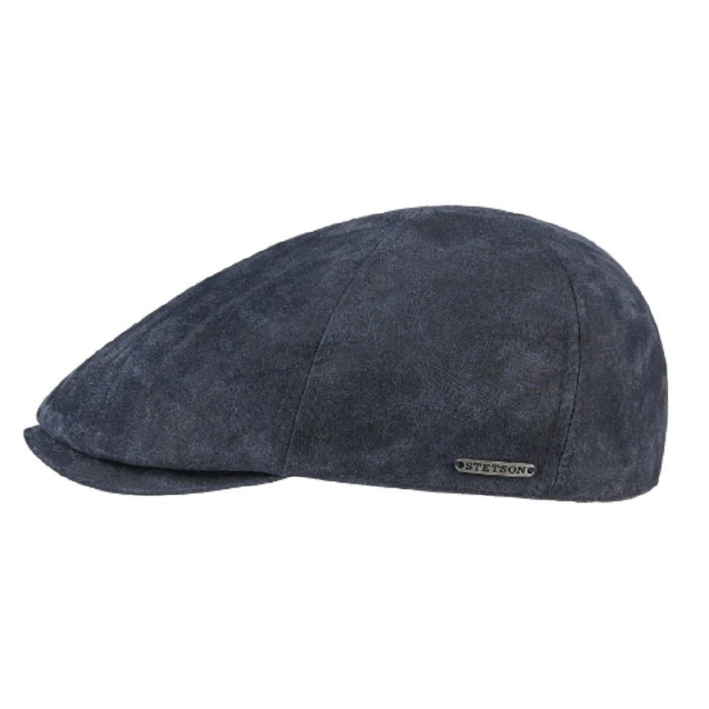 Stetson Ivy Leather 6-Panel Flat Cap Blue – The Hat Company