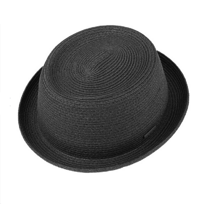 Stetson Dawson Straw Pork Pie Hat In Black