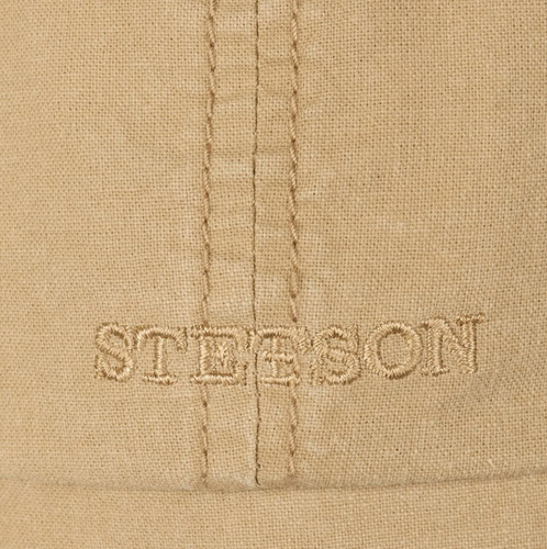 Stetson Organic Cotton Hatteras Bakerboy Cap In Dark Beige