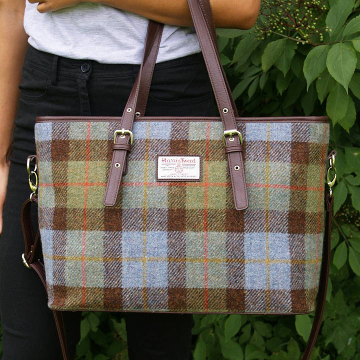 Glen Appin Harris Tweed Classic Spey Tote Handbag MacLeod Tartan