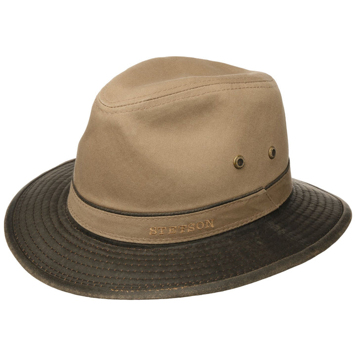 Stetson Cotton Traveller UV Protection Hat In Brown/Beige