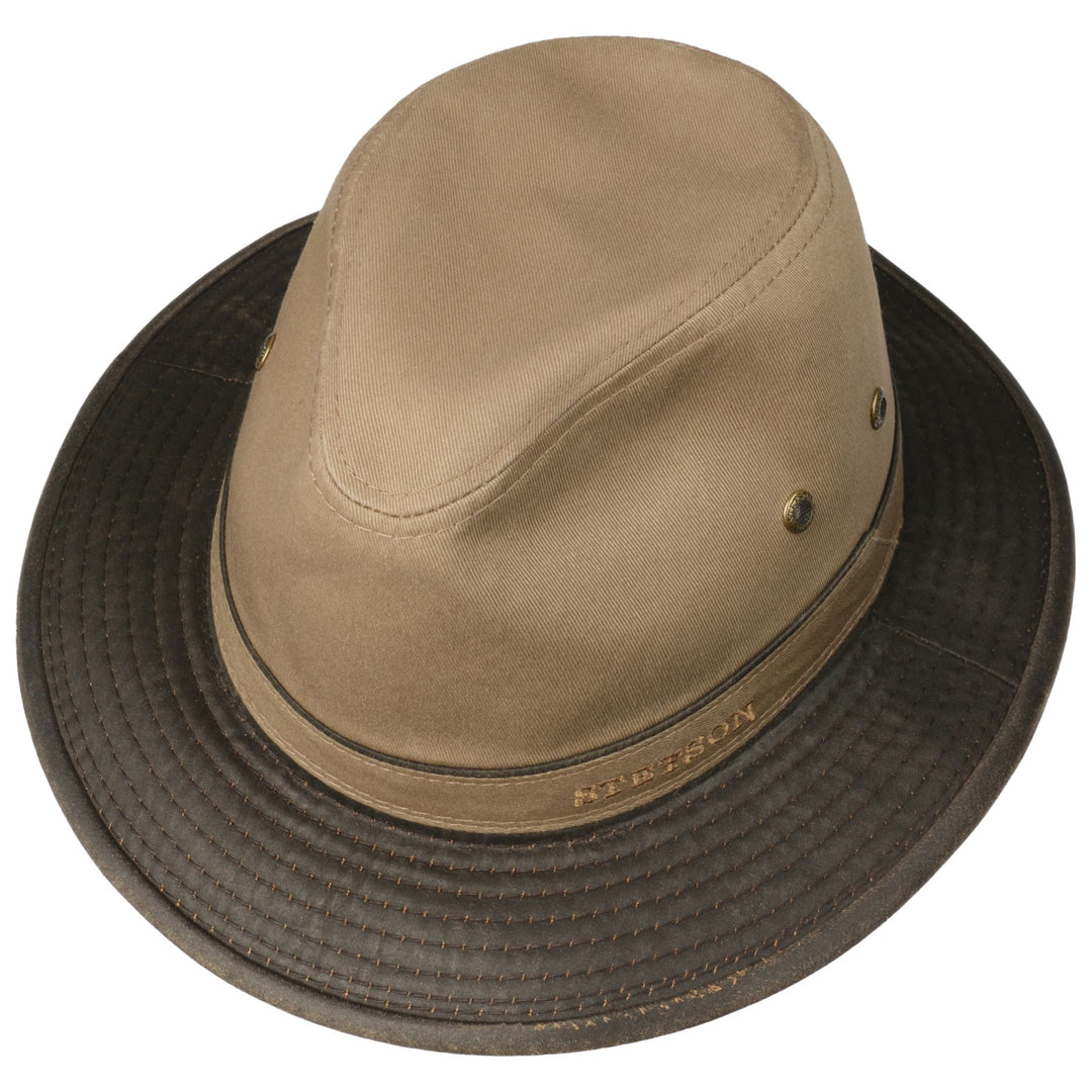 Stetson Cotton Traveller UV Protection Hat In Brown/Beige