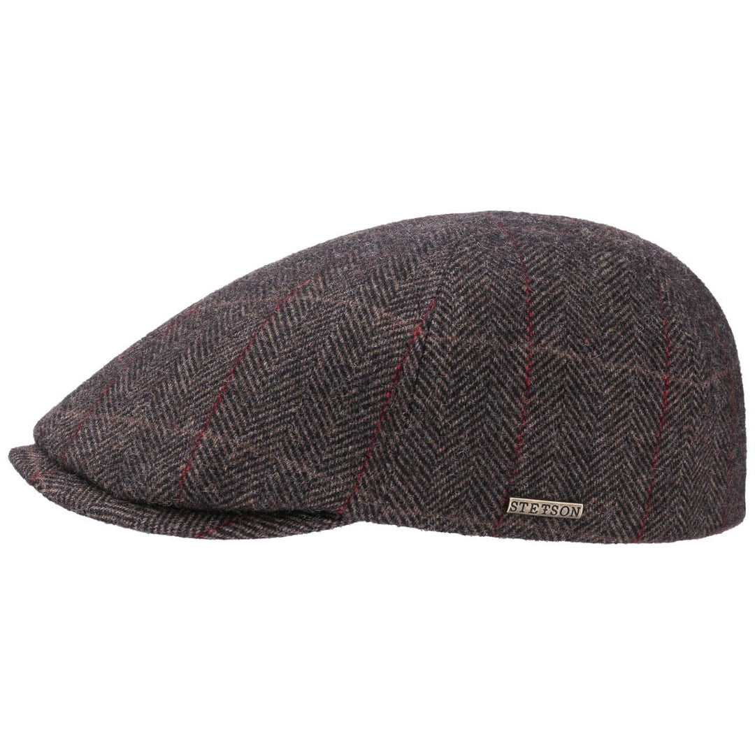 Stetson Texas Colour Lines Wool Flat Cap Brown The Hat Company