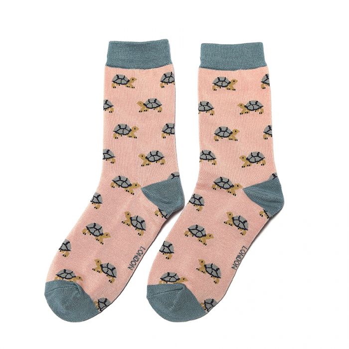 Miss Sparrow Bamboo Turtles Socks (Pink)