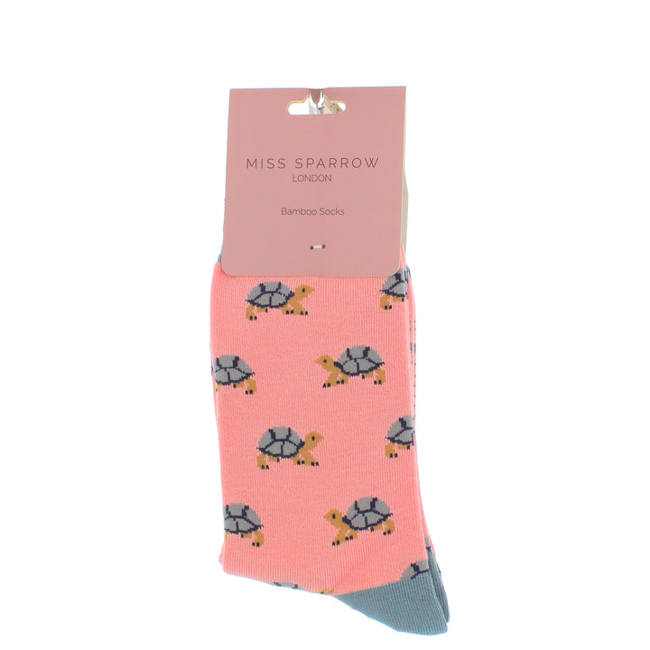 Miss Sparrow Bamboo Turtles Socks (Pink)