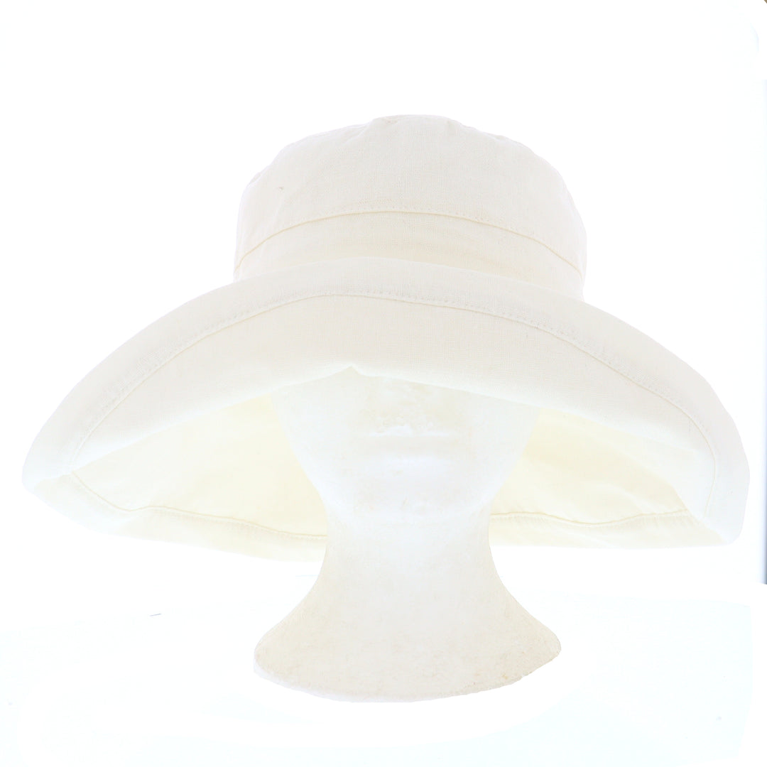 Ladies Wide Brim Linen & Cotton Sun Hat