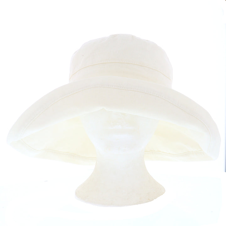 Ladies Wide Brim Linen & Cotton Sun Hat