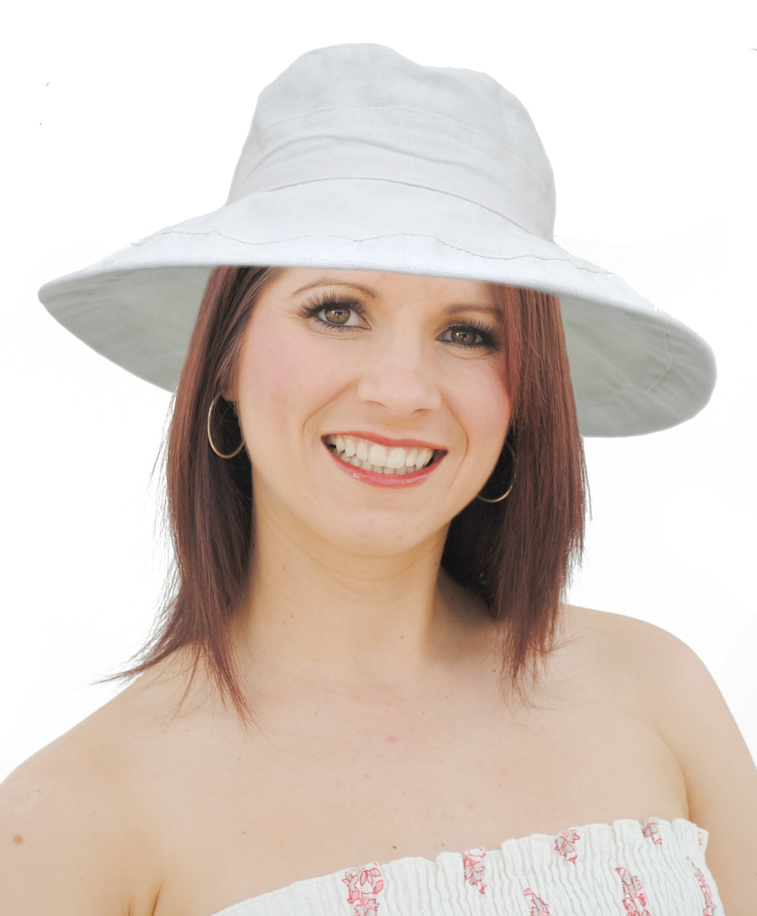 Ladies Wide Brim Linen & Cotton Sun Hat