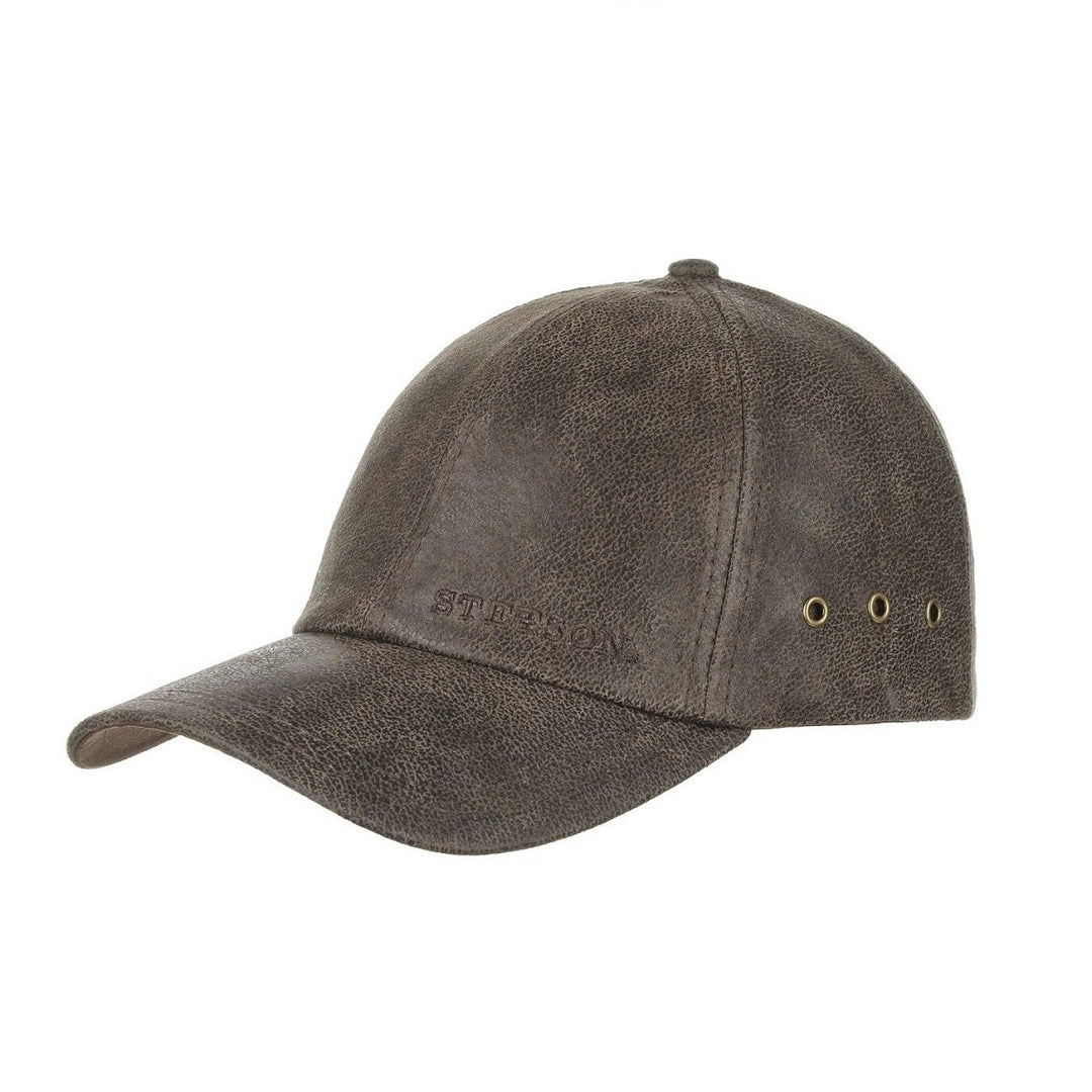 Distressed leather baseball cap online