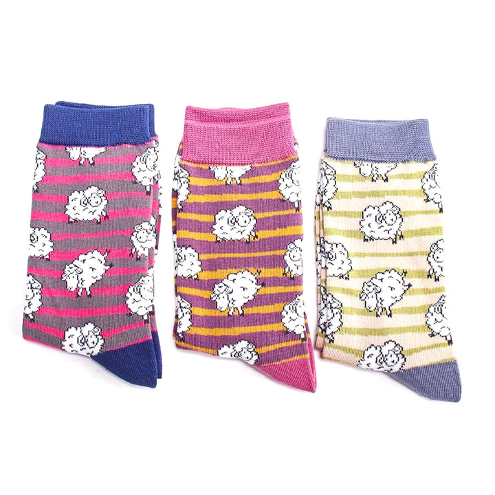 Miss Sparrow Bamboo Sheep Socks 3 Pairs Gift Boxed