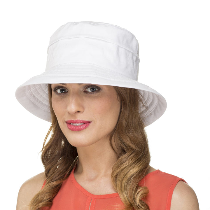 White 100% Cotton Bucket Sun Hat